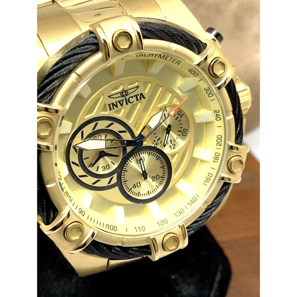 Invicta Men's Watch 25515 Bolt Quartz Chronograph Diver Gold Tone Steel 52mm - Picture 1 of 14